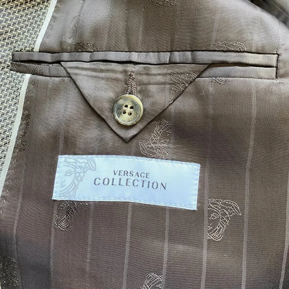 Versace Collection Men's US 42R EUR 52 Wool Sport Coat Dinner Jacket Blazer Tan